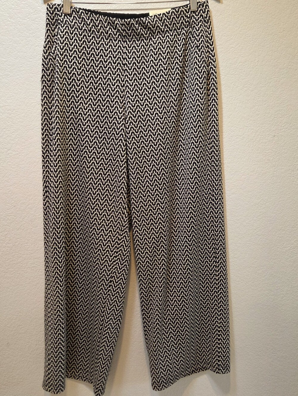 Max Studio London Wide Leg Slouchy Trousers XL Black & Beige Puddle Pants